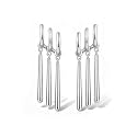 Zoro Earrings for Women Men - Gold Chunky Bar Drop Earrings - One Piece Cosplay Silver Cuff Dangle Statement Jewelry