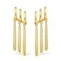 Zoro Earrings for Women Men - Gold Chunky Bar Drop Earrings - One Piece Cosplay Silver Cuff Dangle Statement Jewelry