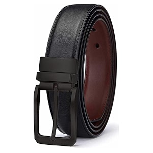 ZORO Mens Vegan Leather Reversible Black and