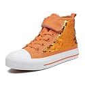 Zoroadke Kids Sparkle Sequins High Top Casual Adjustable Strap Canvas Shoes Girls and Boys Glitter Sneakers