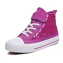 Zoroadke Kids Sparkle Sequins High Top Casual Adjustable Strap Canvas Shoes Girls and Boys Glitter Sneakers
