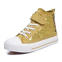 Zoroadke Kids Sparkle Sequins High Top Casual Adjustable Strap Canvas Shoes Girls and Boys Glitter Sneakers