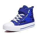 Zoroadke Kids Sparkle Sequins High Top Casual Adjustable Strap Canvas Shoes Girls and Boys Glitter Sneakers