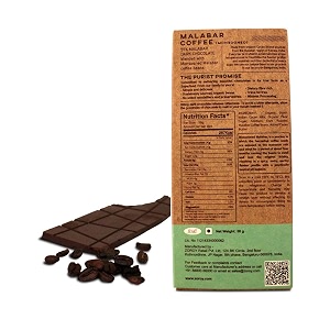 zoroy luxury chocolate vegan dark gluten free purist collection craft bean to bar single origin chocolate bar pack of 2 x 58 gms each pack monsooned malabar coffee 55 dark chocolate bar