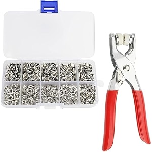 zorvo snap fasteners kit 100 sets 95mm fabric snaps no sewing stainless steel button with pliers for metal press studs tool kit for clothing 1