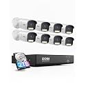 ZOSI 4K PoE Security Camera System,True Full Color Night Vision,Person Vehicle Detection,2 Way Audio,8pcs 4K C186 Aurora Lux Outdoor Indoor Wired Cameras,8MP 8CH NVR with 2TB HDD for 24/7 Recording