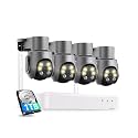 ZOSI 8CH 5MP Plug-in Power Supply Wi-Fi 6 Security Camera System, 4pcs Outdoor Indoor Pan/Tilt WiFi Cameras, Auto Tracking, Color Night Vision, 2-Way Audio, 4K NVR with 1TB HDD for 24/7 Recording