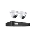 ZOSI H.265+ Full 1080p Home Security Camera System,5MP Lite CCTV DVR Recorder 4 Channel and 2 x 2MP 1080P Weatherproof Surveillance Dome Camera Outdoor Indoor with 80ft Night Vision (No Hard Drive)