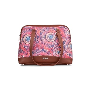 zouk carry all work bag  jute  vegan leather handcrafted women39s shoulder bag with double handles