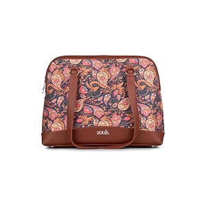 zouk carry all work bag  jute  vegan leather handcrafted women39s shoulder bag with double handles
