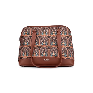 zouk carry all work bag  jute  vegan leather handcrafted women39s shoulder bag with double handles