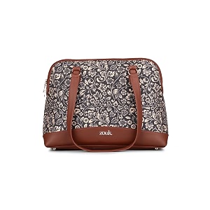 zouk carry all work bag  jute  vegan leather handcrafted women39s shoulder bag with double handles