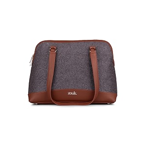 zouk carry all work bag  jute  vegan leather handcrafted women39s shoulder bag with double handles