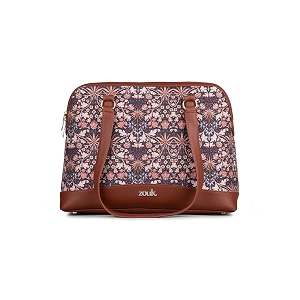zouk carry all work bag  jute  vegan leather handcrafted women39s shoulder bag with double handles