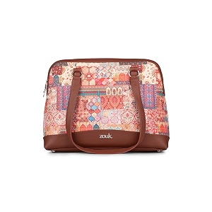 zouk carry all work bag  jute  vegan leather handcrafted women39s shoulder bag with double handles