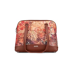 zouk carry all work bag  jute  vegan leather handcrafted women39s shoulder bag with double handles