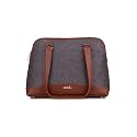 ZOUK Carry All Work Bag | Jute | Vegan Leather Handcrafted Women's Shoulder Bag with Double Handles