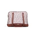 ZOUK Carry All Work Bag | Jute | Vegan Leather Handcrafted Women's Shoulder Bag with Double Handles
