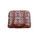 ZOUK Carry All Work Bag | Jute | Vegan Leather Handcrafted Women's Shoulder Bag with Double Handles