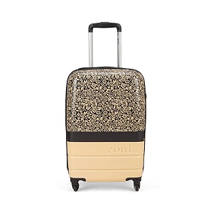 zouk plastic 2 wheels cabin trolley bag hardside medium 45 suitcase with 360 spinner wheels and combination lock travelling luggage for men amp women black