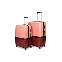 ZOUK Andaman Crest Raahi Trolley | Luggage | Suitcase for Travel | Polycarbonate Hard Case | Printed Patterned Graphic Design |360° Rotating 4 Spinner Wheel|Red| Set of 2 Medium and Large (57+69) cm