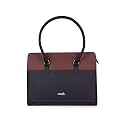 ZOUK Hannah Office Bag for Women | Vegan Leather Handcrafted Laptop Bag (Fits 14” Laptop) | Structured Two-Tone Work Bag with Water-Resistant Lining |
