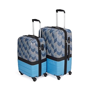 zouk set of 2 trolley bag hardside polycarbonate set of 2 cabin  medium suitcase with 360 spinner wheels and combination lock travelling luggage for men amp women