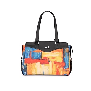 zouk jute vegan leather women39s work bag with double handles strap