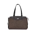 ZOUK Jute Vegan Leather Women's Work Bag With Double Handles Strap