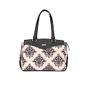 ZOUK Jute Vegan Leather Women's Work Bag With Double Handles Strap