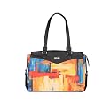 ZOUK Jute Vegan Leather Women's Work Bag With Double Handles Strap