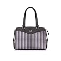 ZOUK Jute Vegan Leather Women's Work Bag With Double Handles Strap