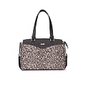 ZOUK Jute Vegan Leather Women's Work Bag With Double Handles Strap