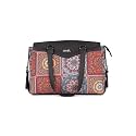 ZOUK Jute Vegan Leather Women's Work Bag With Double Handles Strap