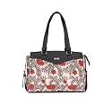 ZOUK Jute Vegan Leather Women's Work Bag With Double Handles Strap