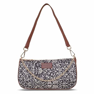 zouk baguette bag  crossbody bags for women  women39s handbags  stylish sling bag for woman  vegan leather evening bag  travel amp office use  purse and wallet  lattice lace print