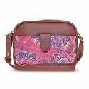 ZOUK Space Chakra Printed Women's Jute Handcrafted Vegan Leather Pink Magnetic Sling Bag