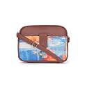 ZOUK Abstract Amaze Abstract Printed Women Jute Vegan Leather Multicolour Trendy Sling Bag With Zip Closure