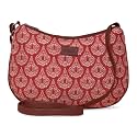 ZOUK Women's Vegan Handcrafted Chanderi Phool Structured Shoulder Bag