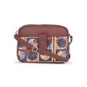 ZOUK African Art Abstract Printed Women Jute Vegan Leather Multicolour Trendy Sling Bag With Zip Closure