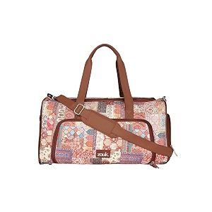 zouk weekender duffle bag  perfect 3 day trip duffle for 10 clothes  lightweight foldable cabin bag for men amp women  full access opening shoe pocket amp trolley sleeve  kutchgamthi