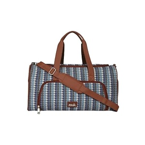 zouk weekender duffle bag  perfect 3 day trip duffle for 10 clothes  lightweight foldable cabin bag for men amp women  full access opening shoe pocket amp trolley sleeve  bombayhoundstooth