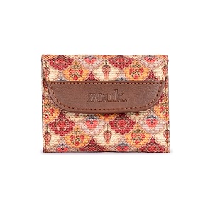zouk women39s jute handcrafted vegan leather multicolor trendy trifold wallet for girls college women