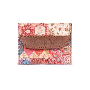 zouk women39s jute handcrafted vegan leather multicolor trendy trifold wallet for girls college women