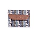 ZOUK Women's Jute Handcrafted Vegan Leather Multicolor Trendy Trifold Wallet for Girls College Women