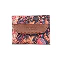 ZOUK Women's Jute Handcrafted Vegan Leather Multicolor Trendy Trifold Wallet for Girls College Women