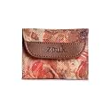 ZOUK Women's Jute Handcrafted Vegan Leather Multicolor Trendy Trifold Wallet for Girls College Women