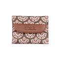ZOUK Women's Jute Handcrafted Vegan Leather Multicolor Trendy Trifold Wallet for Girls College Women