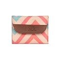 ZOUK Women's Jute Handcrafted Vegan Leather Multicolor Trendy Trifold Wallet for Girls College Women