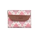 ZOUK Women's Jute Handcrafted Vegan Leather Multicolor Trendy Trifold Wallet for Girls College Women